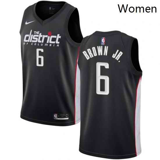 Womens Nike Washington Wizards 6 Troy Brown Jr Swingman Black NBA Jersey City Edition